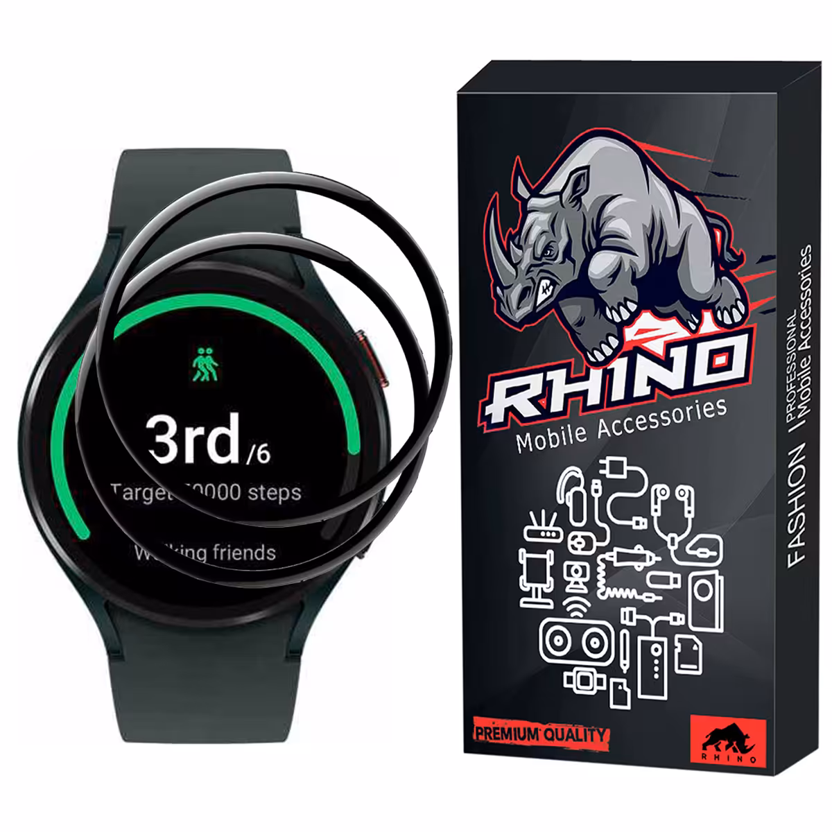 محافظ صفحه نمایش راینو مدل R-PMMA مناسب برای مچ بند هوشمند سامسونگ GALAXY Watch 4 40mm بسته 2 عددی