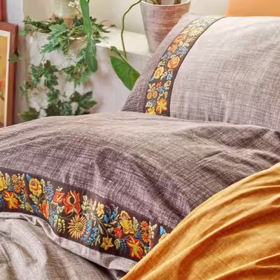 سرویس ملحفه کاتن باکس مدل Folk Art دو نفره 4 تکه