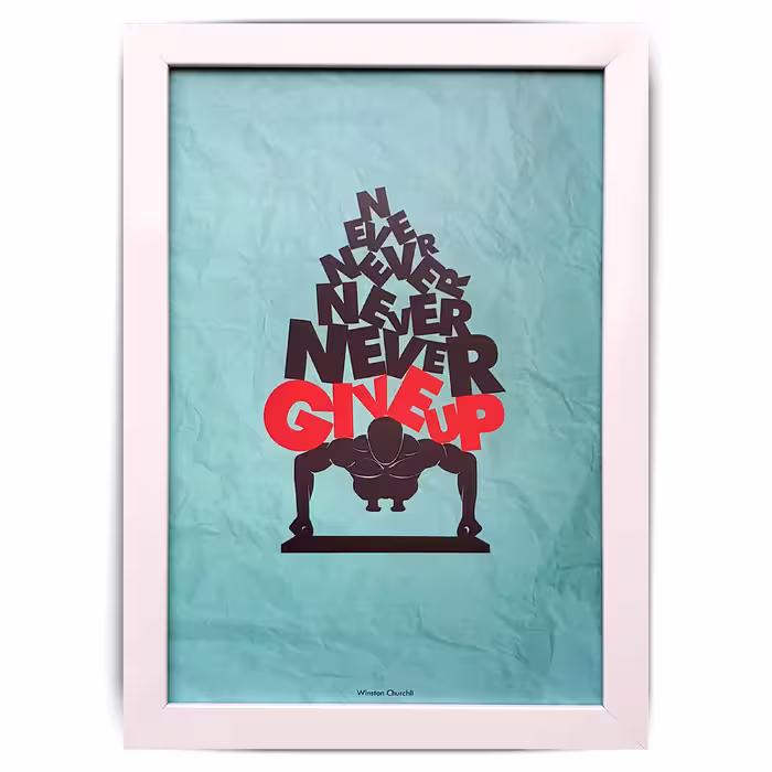 تابلو طرح انگیزشی never give up W004