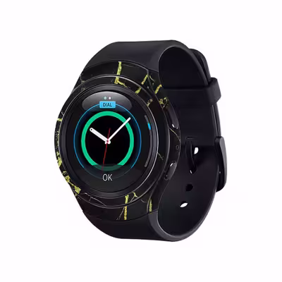 برچسب ماهوت طرح Graphite_Gold_Marble مناسب برای ساعت هوشمند سامسونگ Galaxy Gear S2