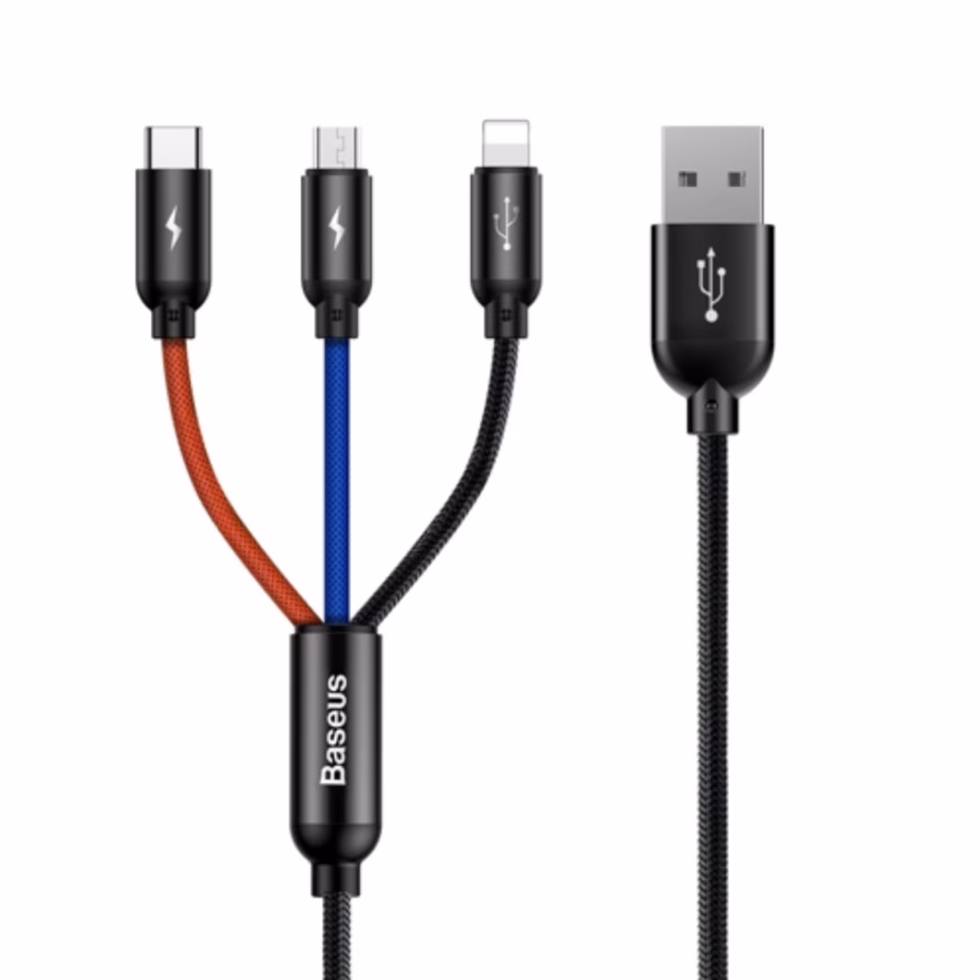 کابل تبدیل USB به MicroUSB / USB-C / لایتنینگ باسئوس  مدل CAMLT-BSY طول 1.2 متر