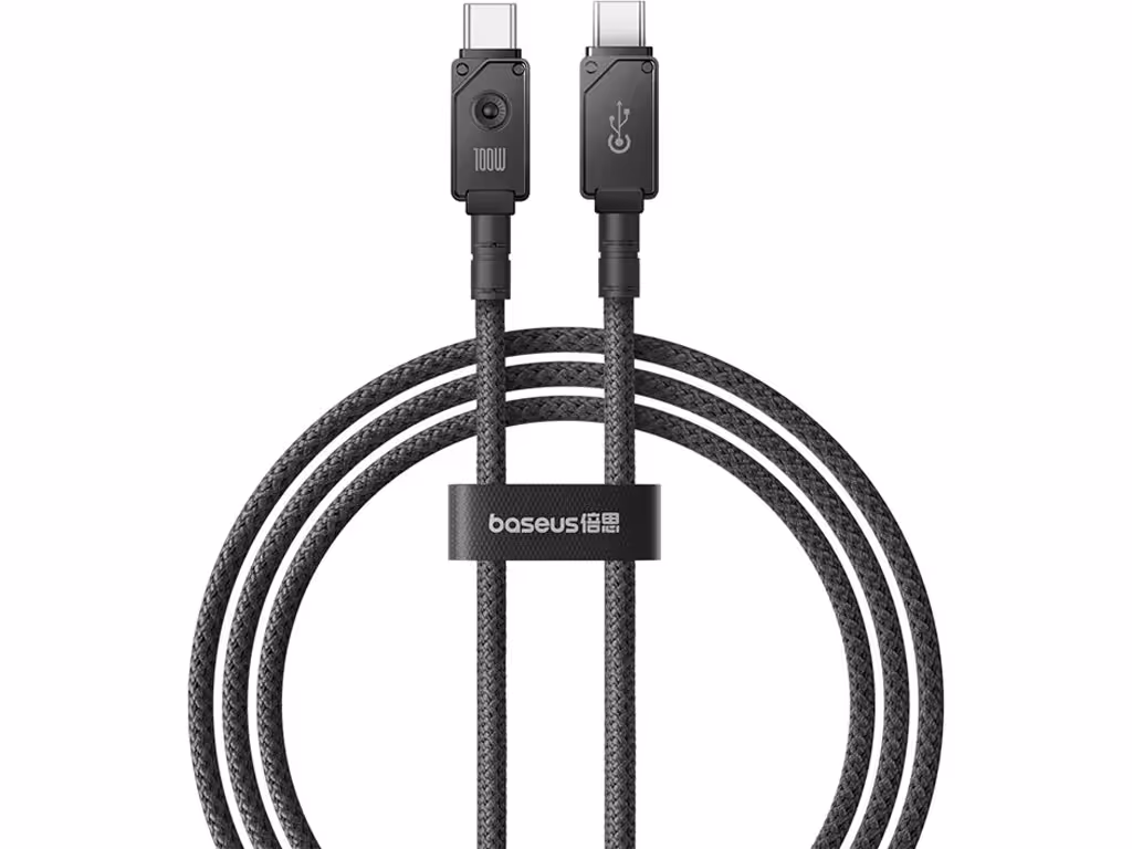 کابل سوپر فست شارژ تایپ سی به تایپ سی 100 وات 1 متری بیسوس Baseus Type C Aramid Fiber Braiding Fast Charging Cable