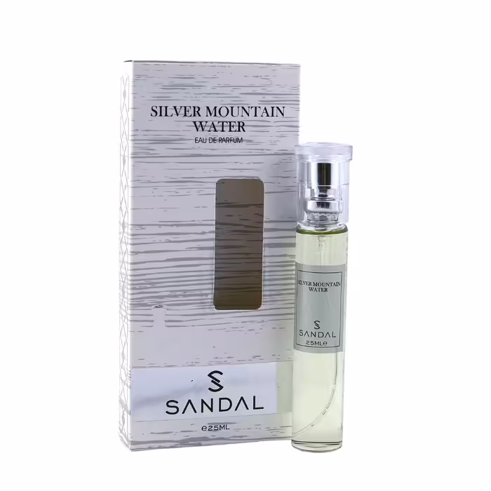 عطر جیبی مردانه صندل مدل سیلور واتر حجم 25 میلی لیتر