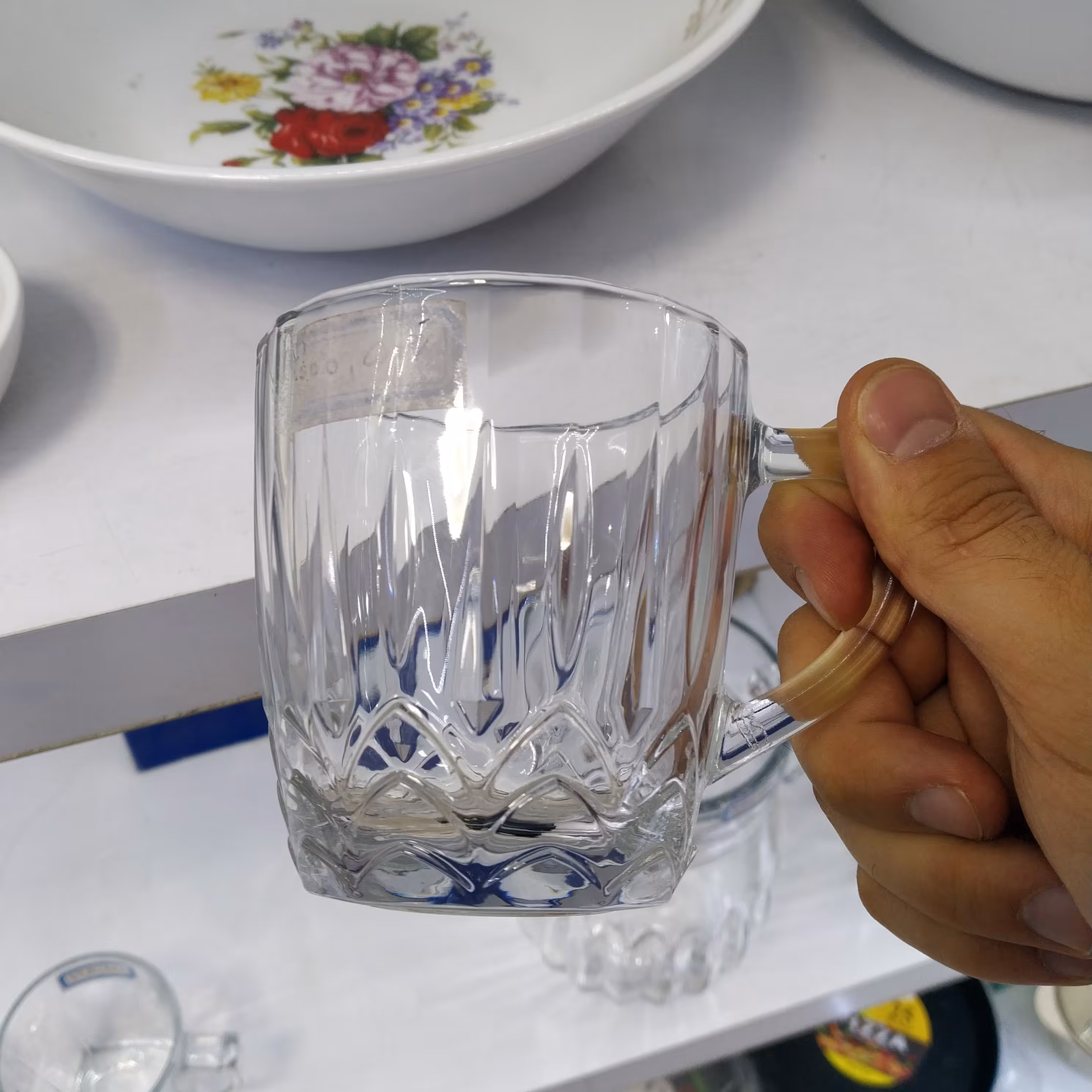 لیوان لنسر بلور سفید درجه یک نشکن 