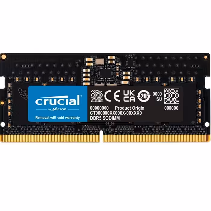 رم لپ تاپ کروشیال DDR5 مدل 32 گیگابایت فرکانس 5200 تک کانال