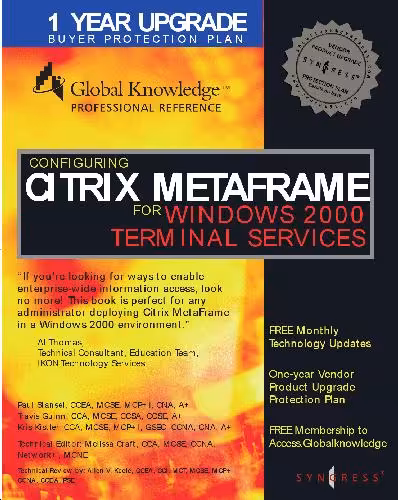 خرید و دانلود نسخه کامل کتاب Configuring Citrix Metaframe for Windows 2000 Terminal Services
