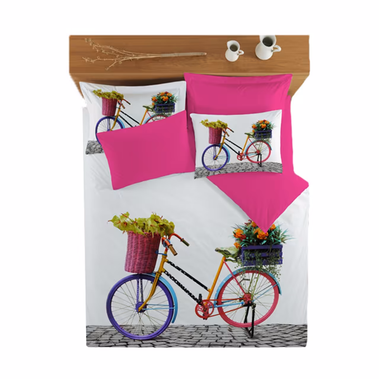 سرویس کاور لحاف کالرز آو فشن طرح Bike دو نفره 6 تکه