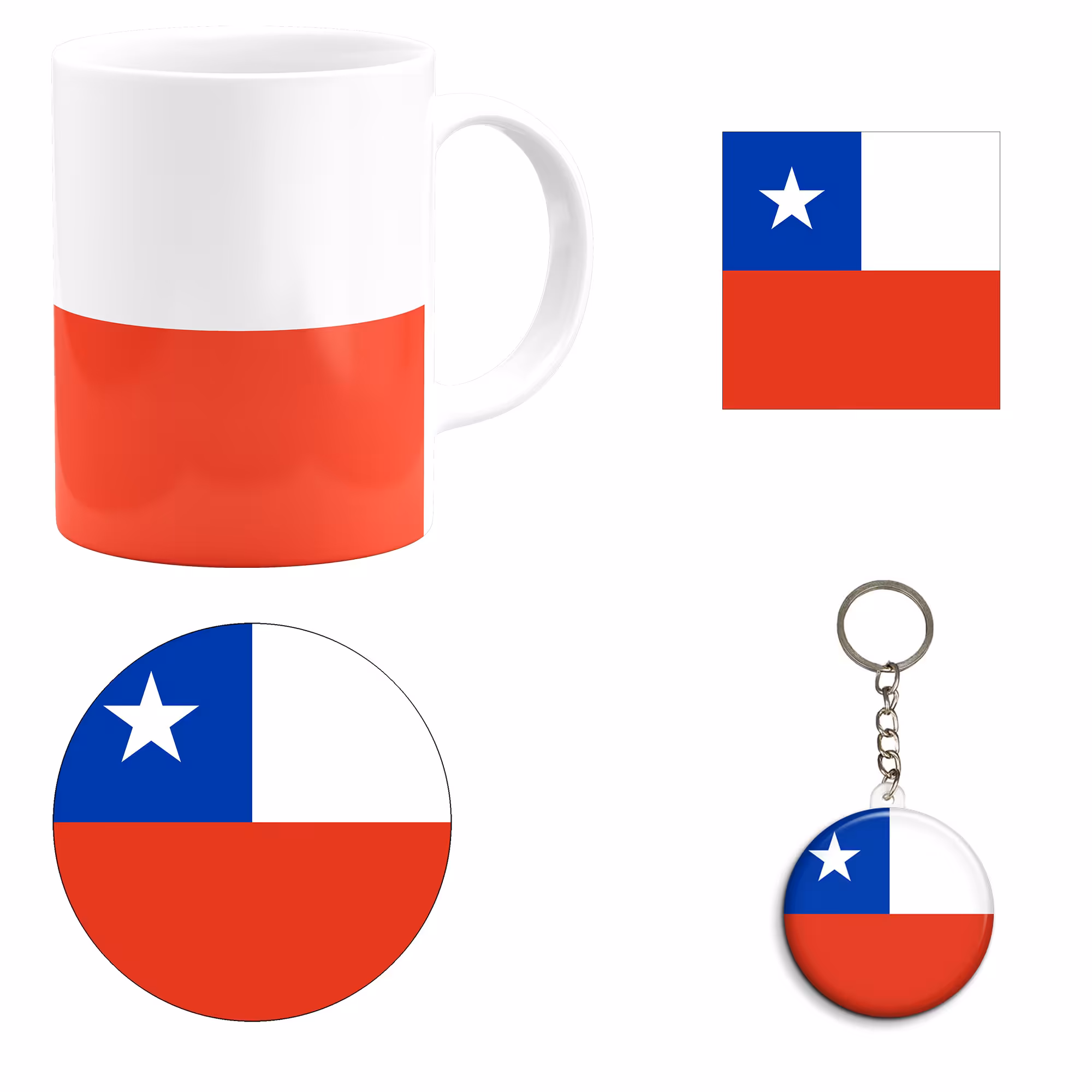 ست هدیه ماگ طرح پرچم شیلی مدل Chile کد M1