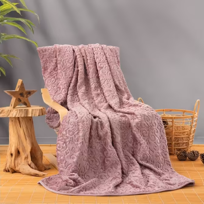 پتو کاتن باکس مدل Gul Kurusu سایز 220x240 سانتی متر