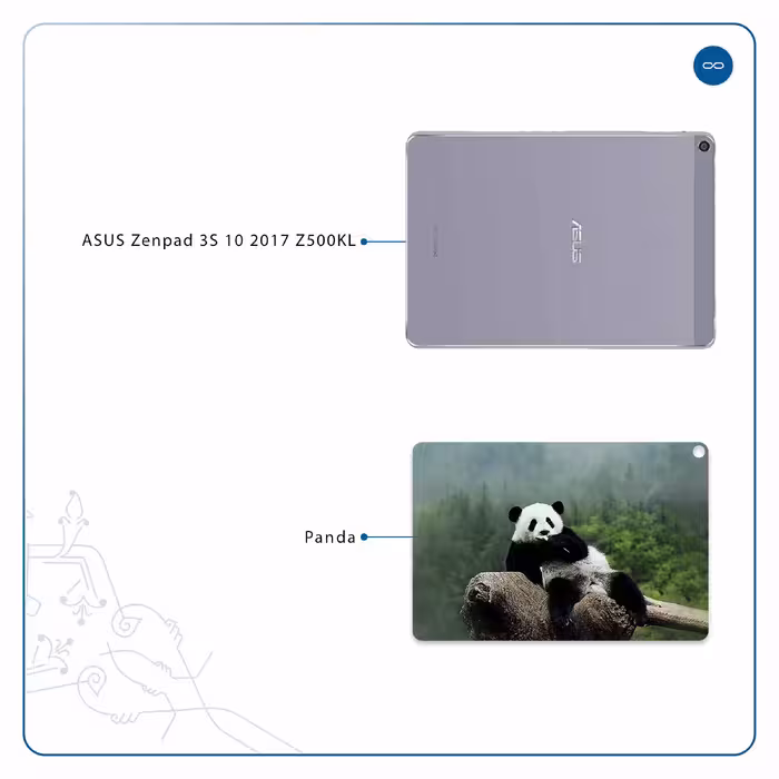 برچسب پوششی ماهوت مدل Panda مناسب برای تبلت ایسوس Zenpad 3S 10 2017 Z500KL