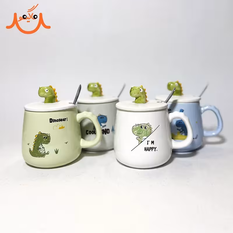 ماگ سرامیکی درب دار طرح دایناسور