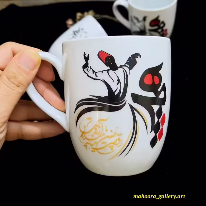 لیوان چینی طرح هیچ و رقص سماع