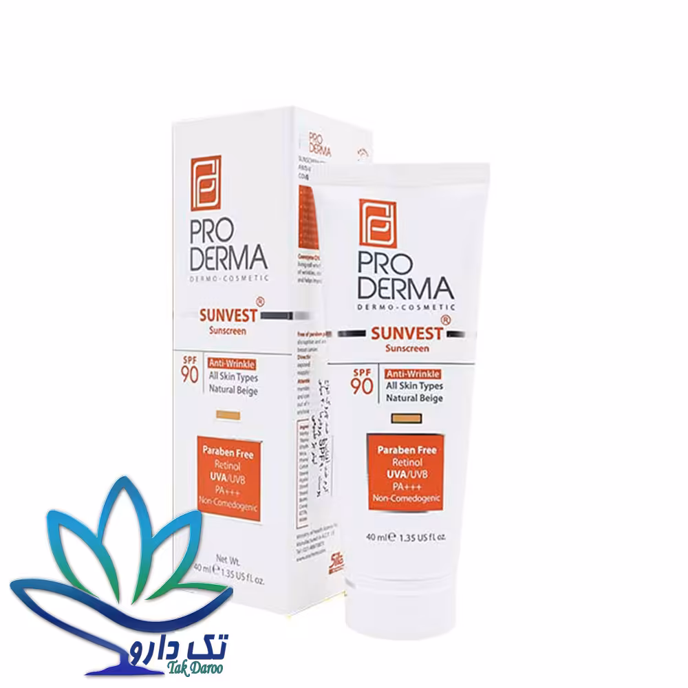 کرم ضد آفتاب و ضد چروک رنگی پرودرما spf90