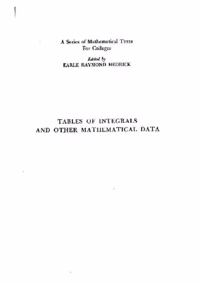 خرید و دانلود نسخه کامل کتاب Tables of Integrals and Other Mathematical Data