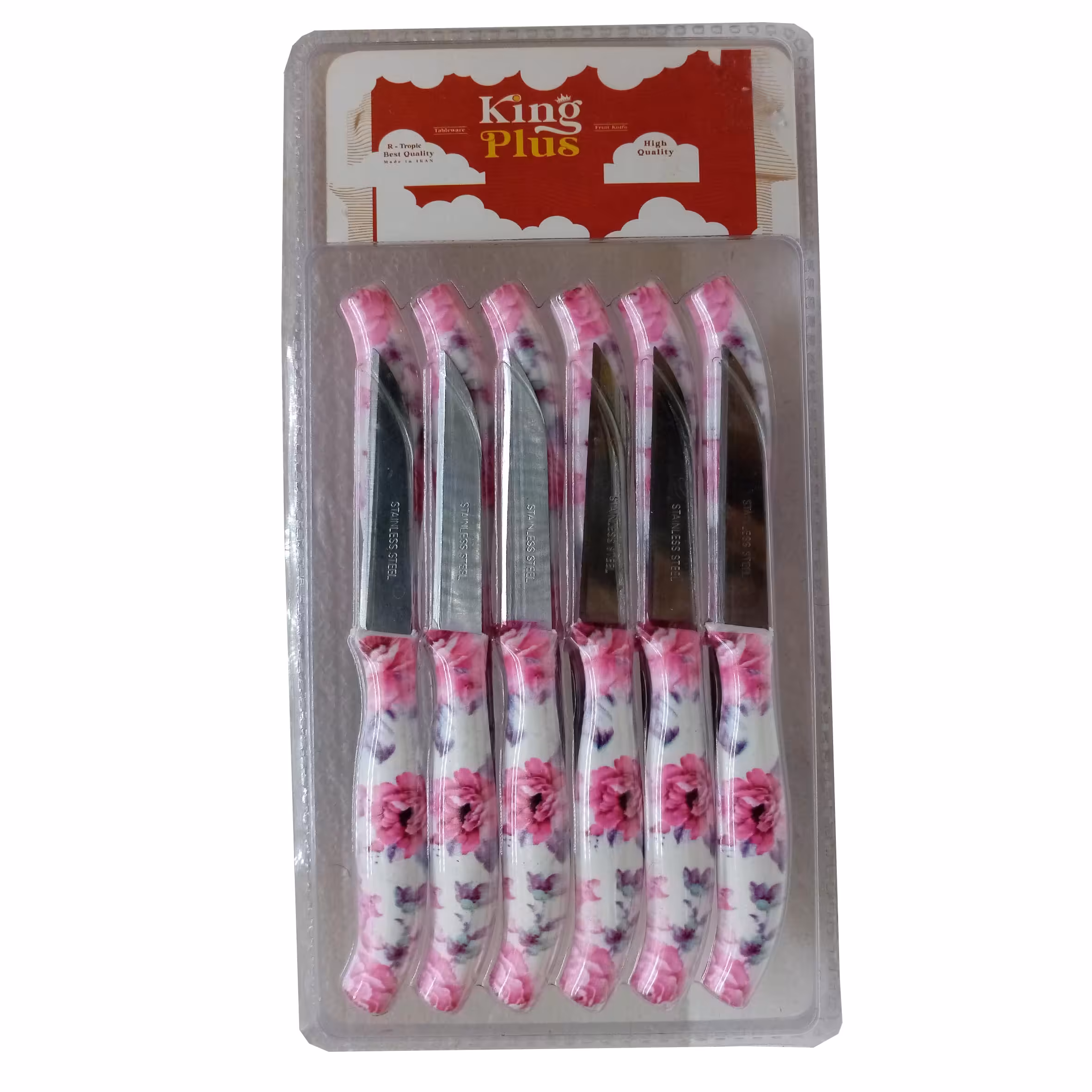 کارد میوه خوری کینگ پلاس کد AS120 بسته 12 عددی