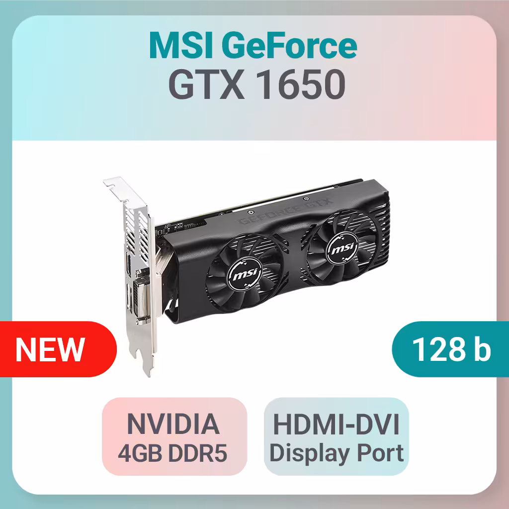 کارت گرافیک MSI مدل GeForce GTX 1650 ظرفیت 4GB پنل کوتاه