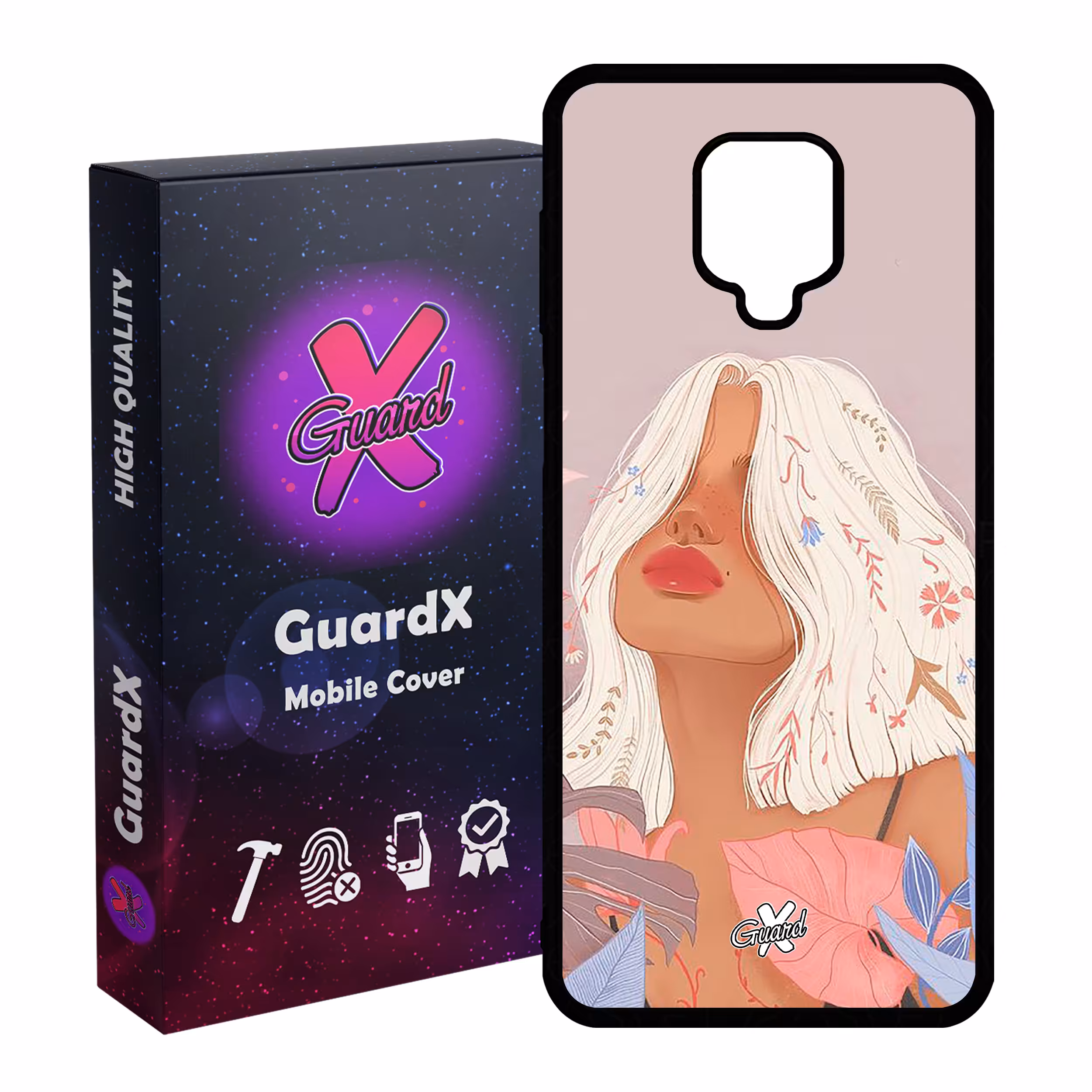 کاور گارد ایکس طرح دختر مدل Glass10343 مناسب برای گوشی موبایل شیائومی Redmi Note 9S / Note 9 Pro / Note 9 Pro Max