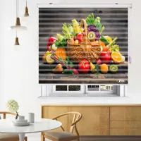 پرده زبرا زیو مدل سبزیجات سایز 200x280 سانتی متر
