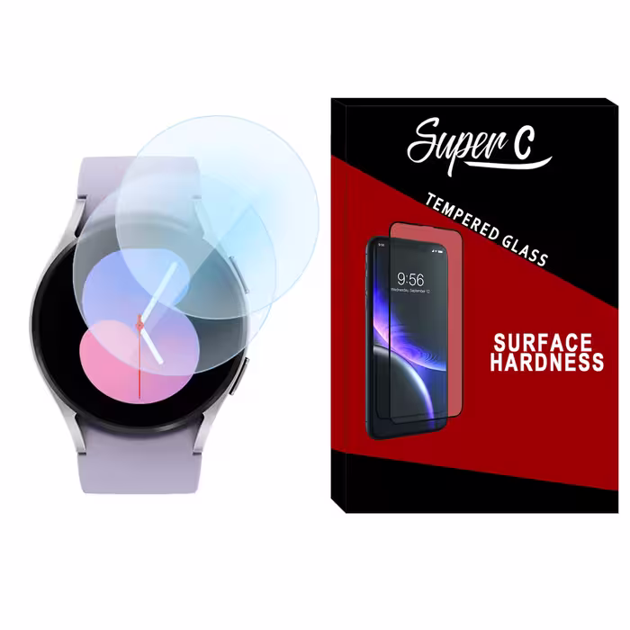 محافظ صفحه نمایش شیشه ای سوپرسی مدل SH-SC مناسب برای ساعت هوشمند سامسونگ Galaxy Watch 5 40mm بسته دو عددی