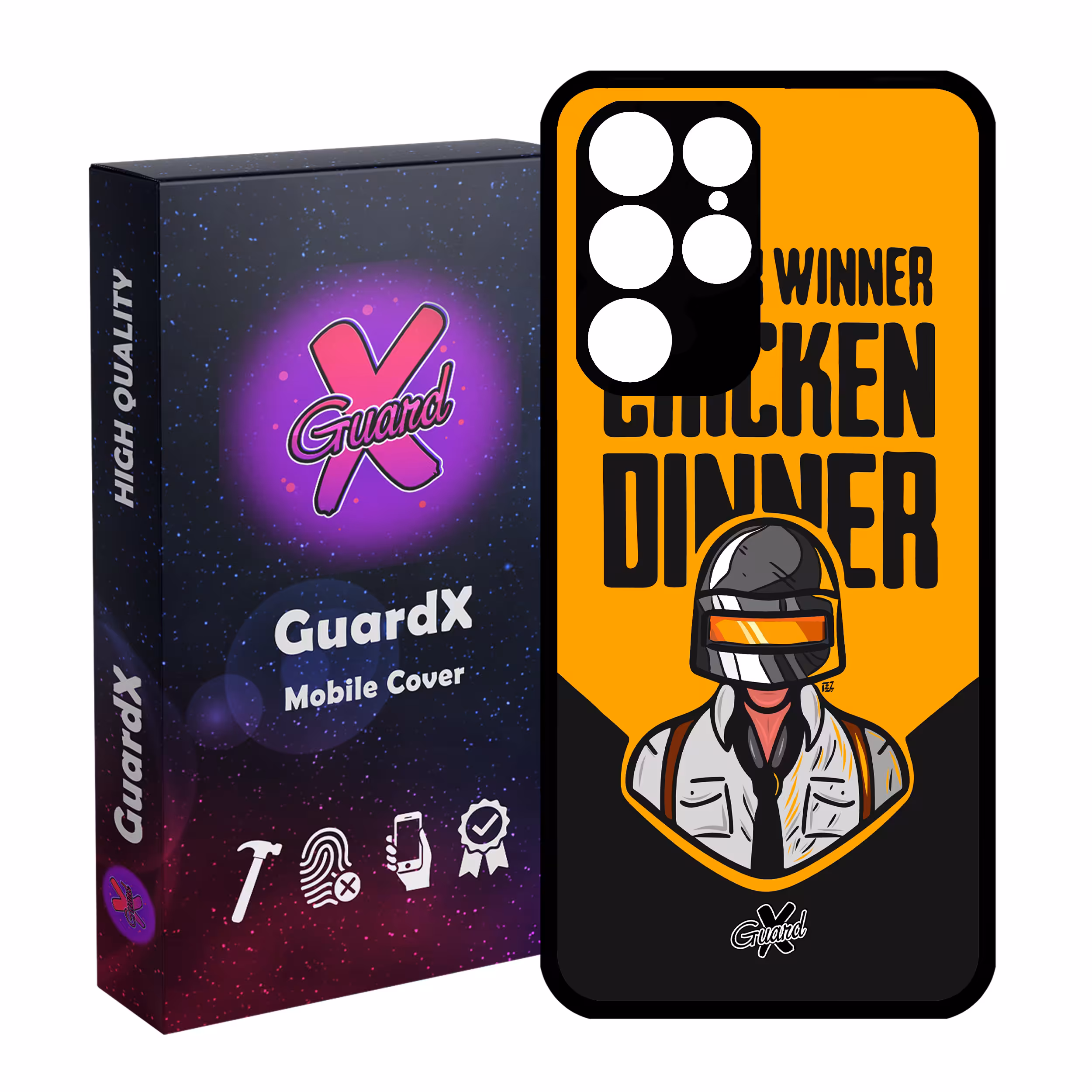 کاور گارد ایکس طرح Pubg مدل Glass10182 مناسب برای گوشی موبایل سامسونگ Galaxy S22 Ultra