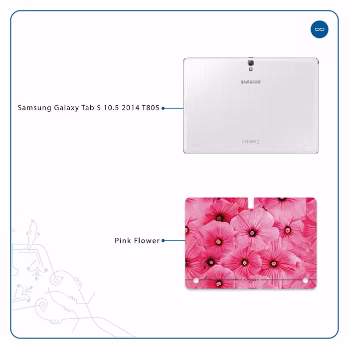 برچسب پوششی ماهوت مدل Pink-Flower مناسب برای تبلت سامسونگ Galaxy Tab S 10.5 2014 T805