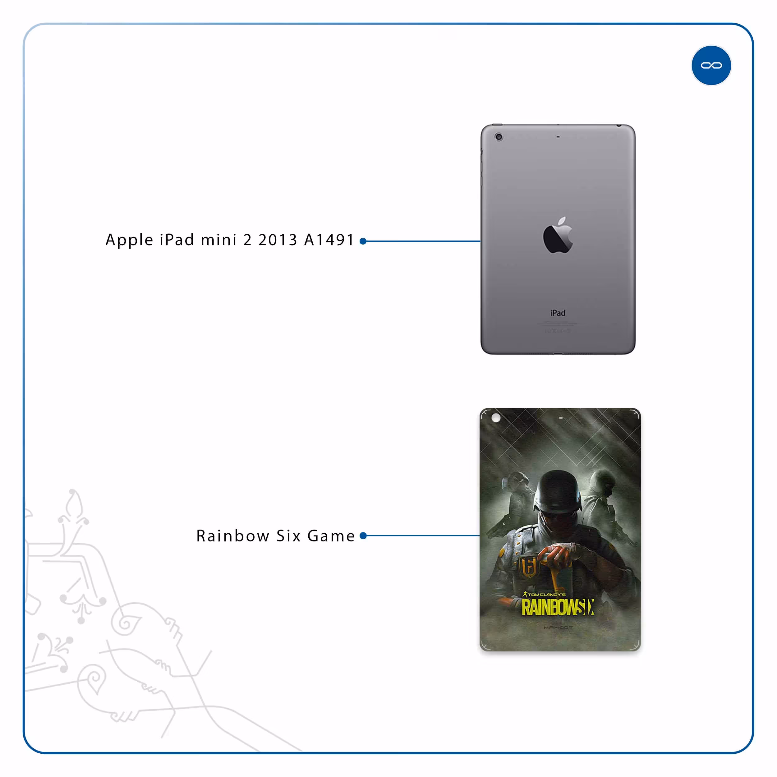 برچسب پوششی ماهوت مدل Rainbow-Six-Game مناسب برای تبلت اپل iPad mini 2 2013 A1491