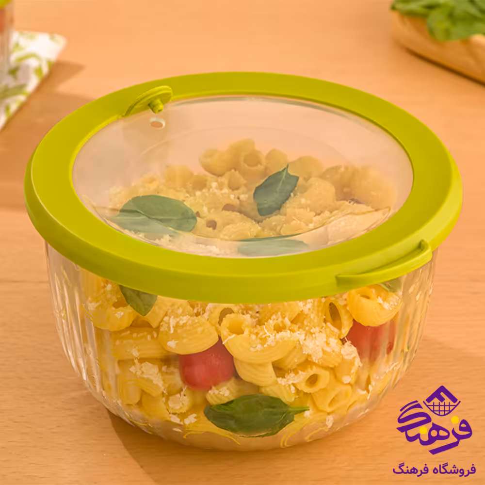 کاسه لیمون شیشه ای شیاردار دربدار گرد