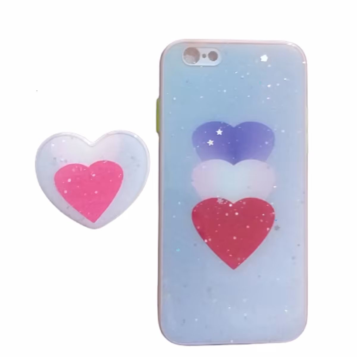 کاور مدل 6G قلبی مناسب برای گوشی موبایل اپل IPhone 6/6S به همراه پایه نگهدارنده