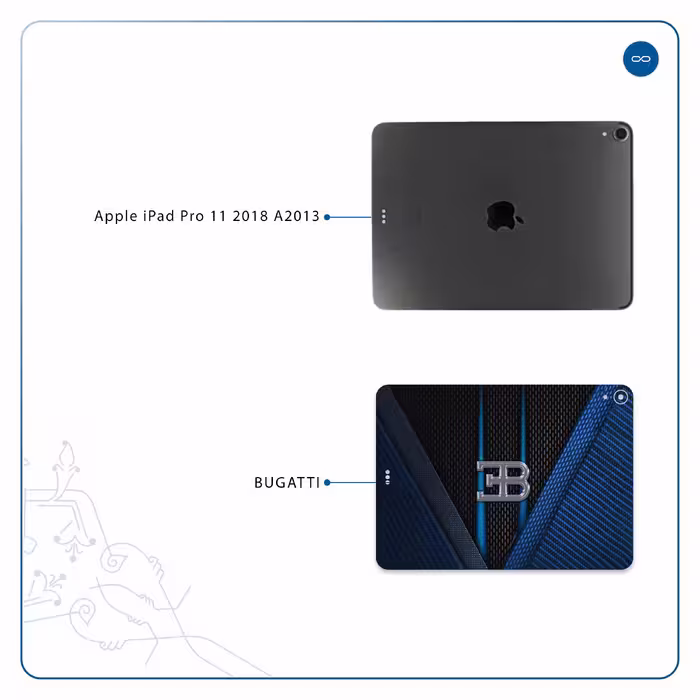 برچسب پوششی ماهوت مدل BUGATTI مناسب برای تبلت اپل iPad Pro 11 2018 A2013