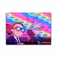 تابلو شاسی گوفی مدل انیمیشن ریک و مورتی طرح Rick and Morty کد PURP52 | دنیای قاب