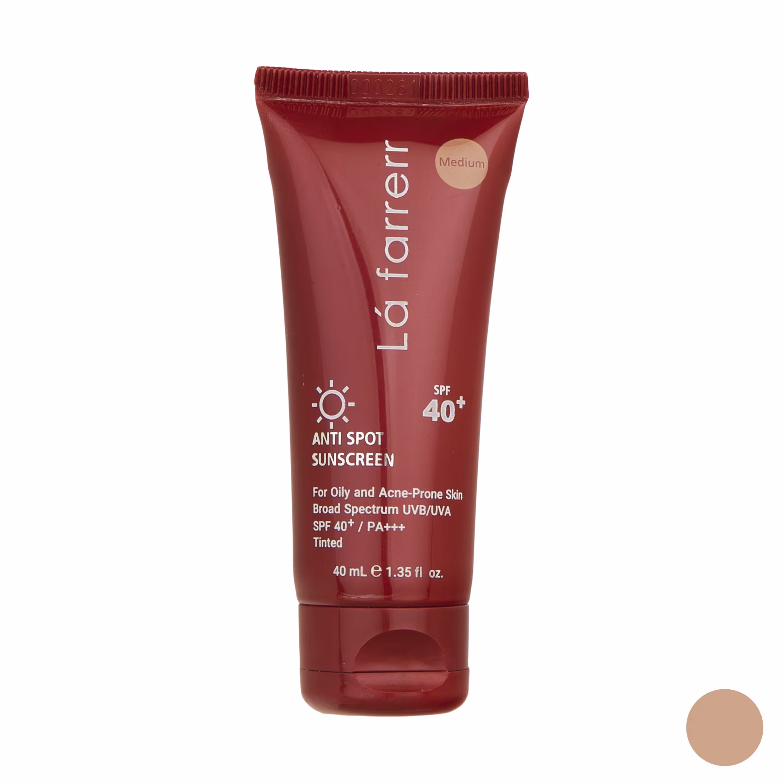 کرم ضدآفتاب و ضد لک رنگی لافارر مدل SPF 40-Medium مناسب پوست های چرب حجم 40 میلی لیتر