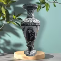گلدان سنگی قلم خورده طرح خاتون سوغات اصیل مشهد مقدس            