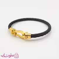 دستبند مردانه فرد Fred مشکی طلایی