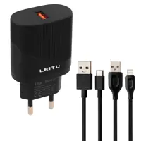 شارژر دیواری لیتو مدل LH-28 18W به همراه کابل تبدیل USB-C