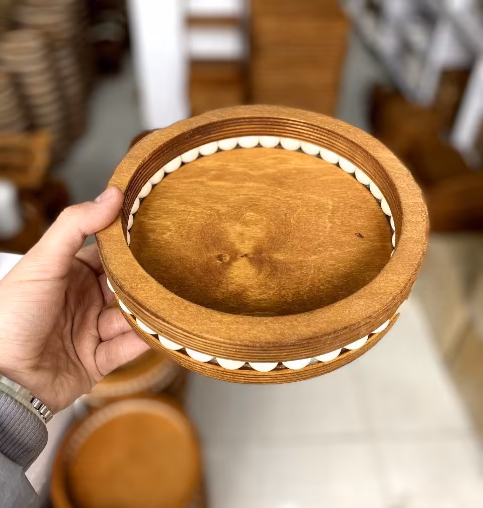 سینی چوبی دور مهره سایز کوچک