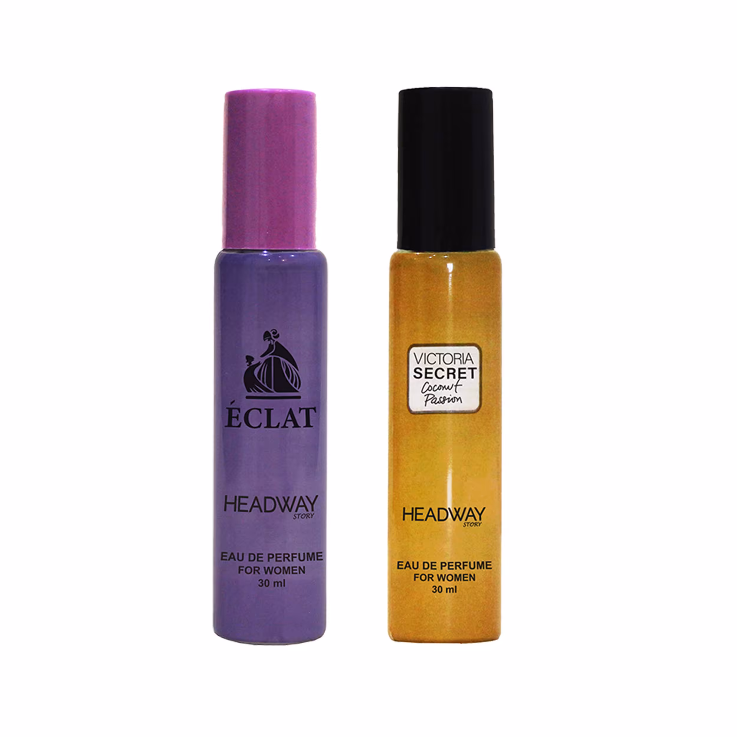 عطر جیبی زنانه هدوی استوری مدل لانوین اکلت و ویکتوریا سکرت نارگیل حجم 30 میلی لیتر مجموعه 2 عددی