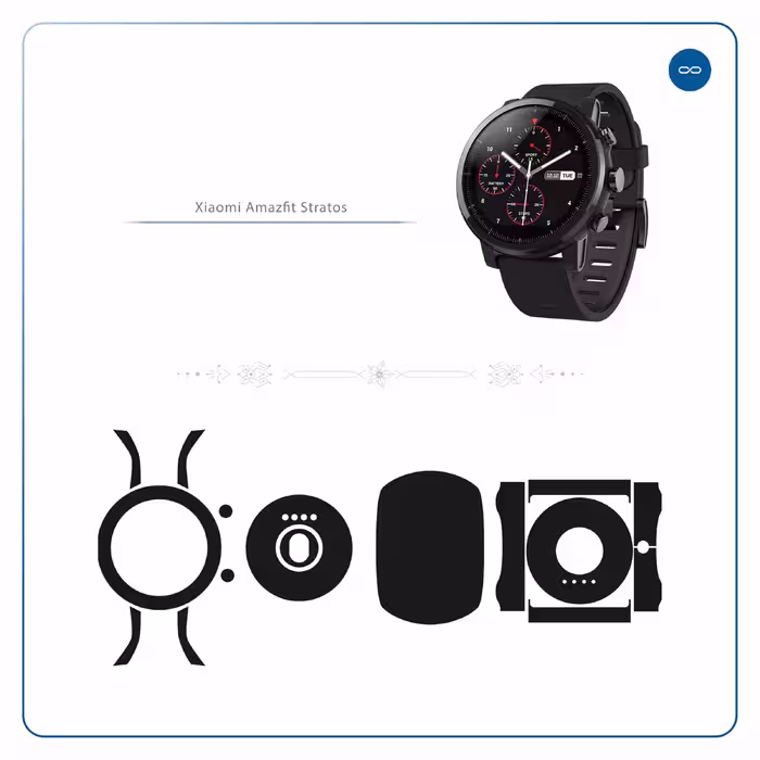 برچسب ماهوت طرح Matte Black مناسب برای ساعت هوشمند شیایومی Amazfit Stratos