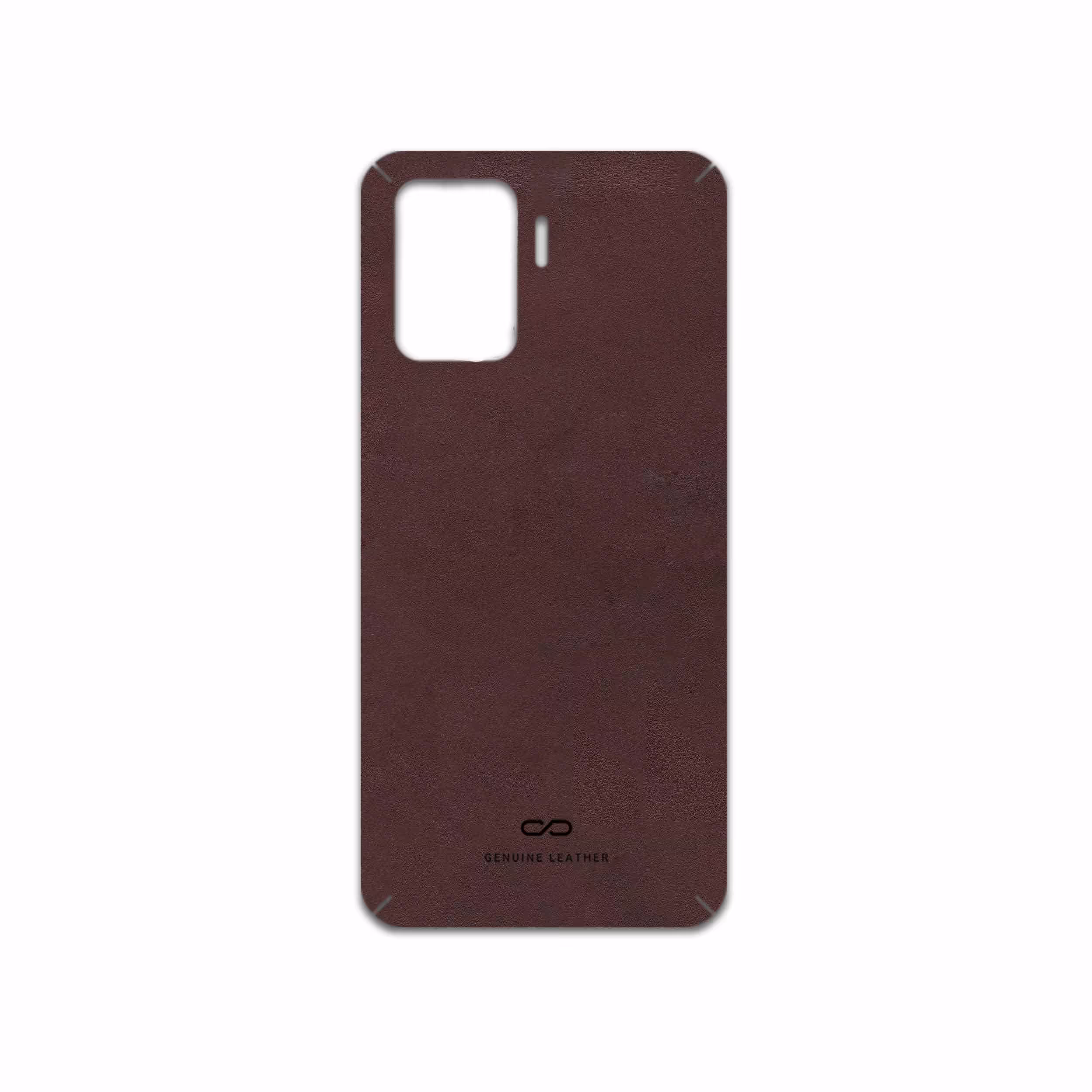 برچسب پوششی ماهوت مدل Matte-Dark-Brown-Leather مناسب برای گوشی موبایل اپو A94 4G
