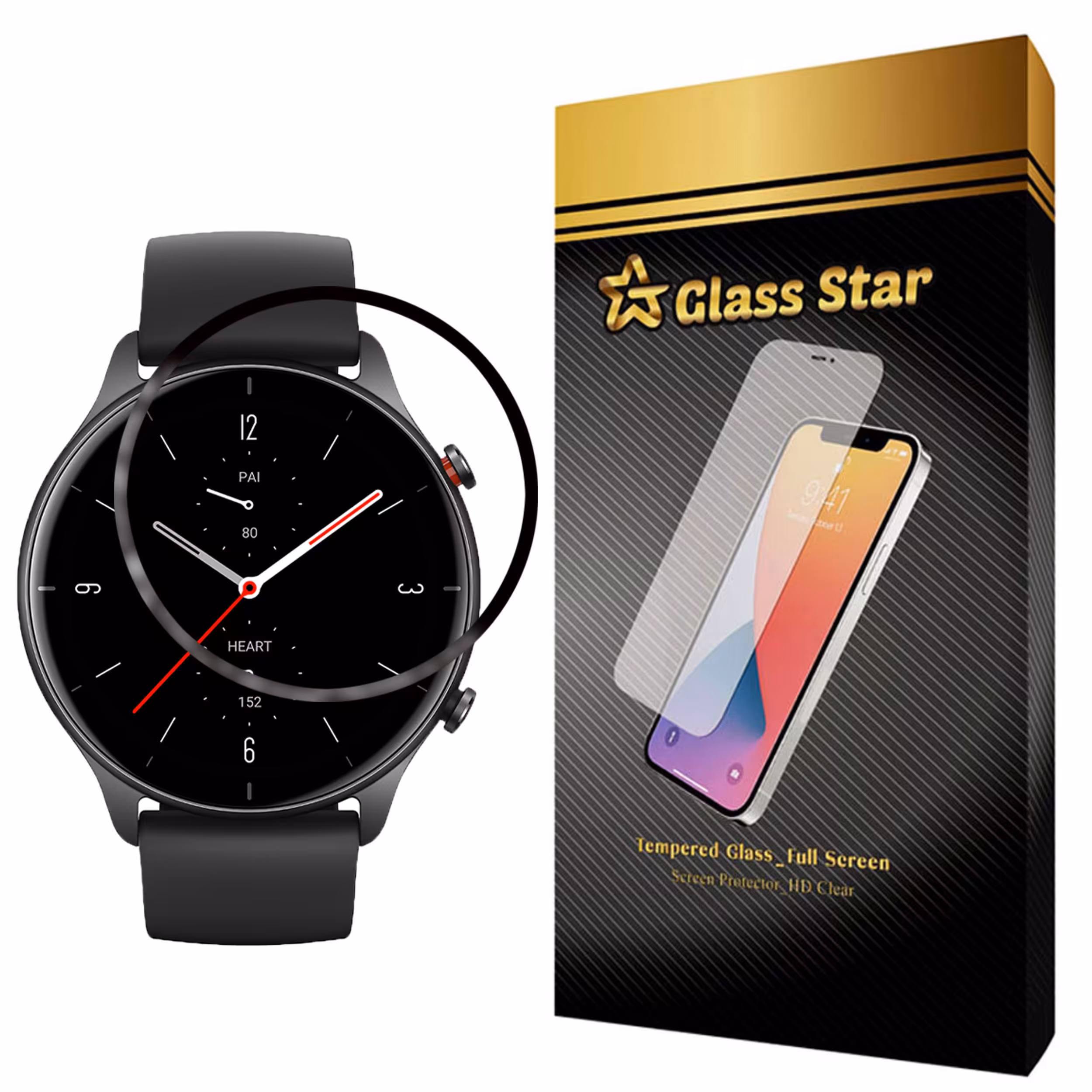 محافظ صفحه نمایش گلس استار مدل PMGA-Glass مناسب برای ساعت هوشمند شیائومی Amazfit GTR 2e