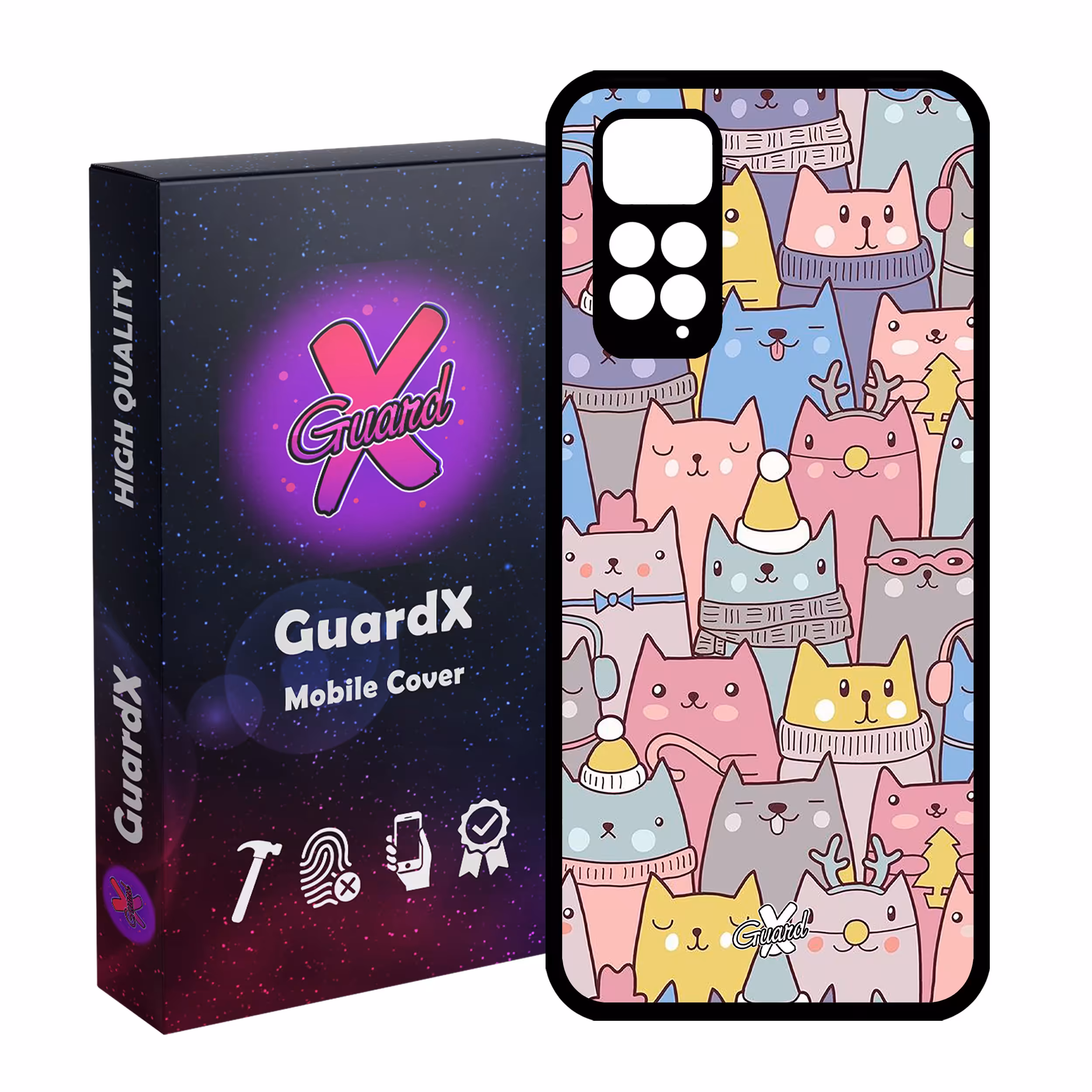 کاور گارد ایکس طرح Cat مدل Glass10074 مناسب برای گوشی موبایل شیائومی Redmi Note 11S/ Note 11 4G