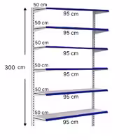 خرید و قیمت قفسه هایپری دیواری 6 طبقه 50x95 ارتفاع 300 - قفسه‌بندی وکیلی