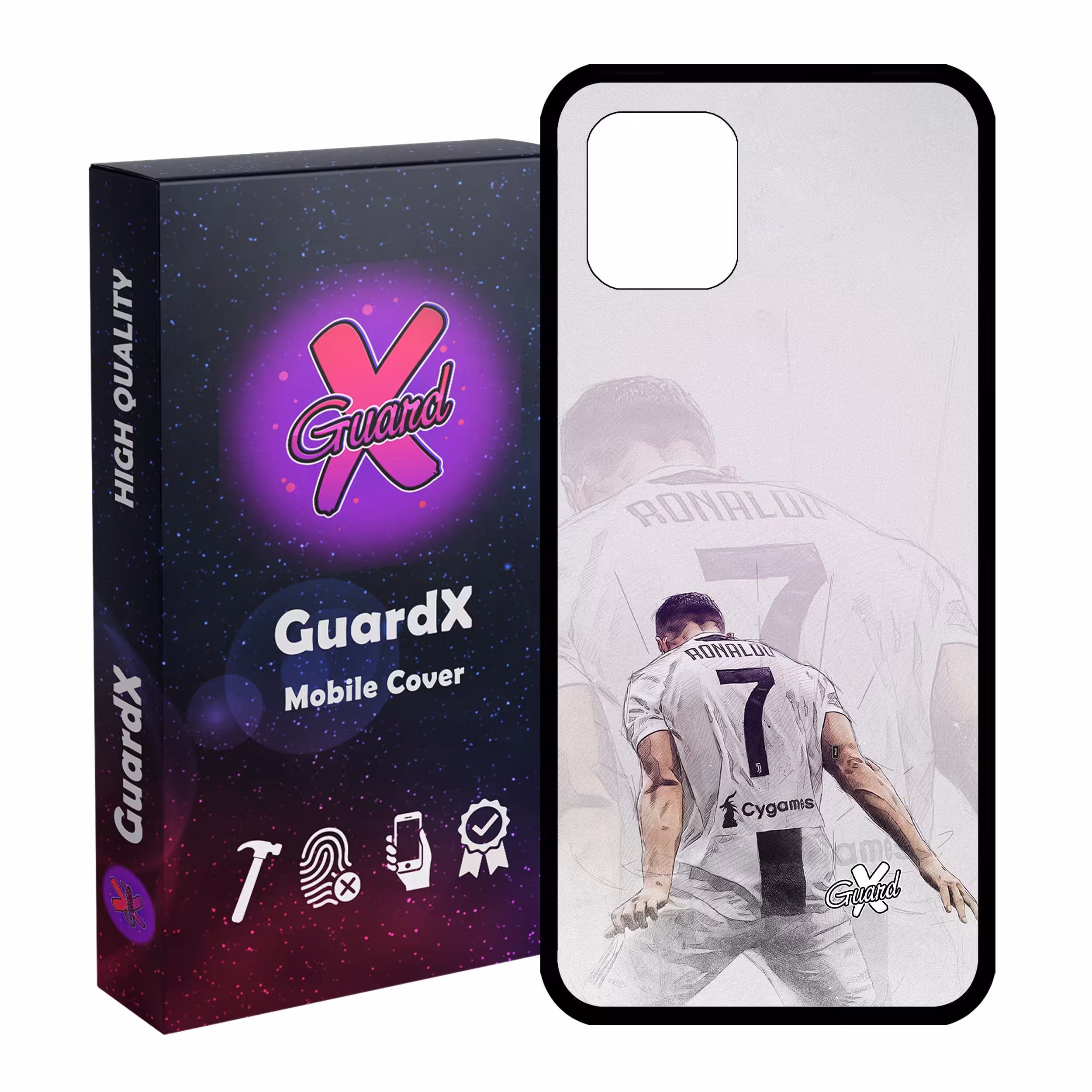 کاور گارد ایکس طرح CR7 مدل Glass10189 مناسب برای گوشی موبایل سامسونگ Galaxy Note 10 Lite