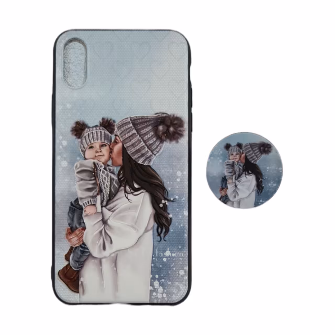 کاور طرح دخترانه کد 520 مناسب برای گوشی موبایل اپل iPhone X/XS به همراه پایه نگهدارنده