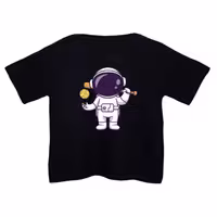 کراپ‌تی شرت آستین کوتاه زنانه مدل فضانورد کد 3