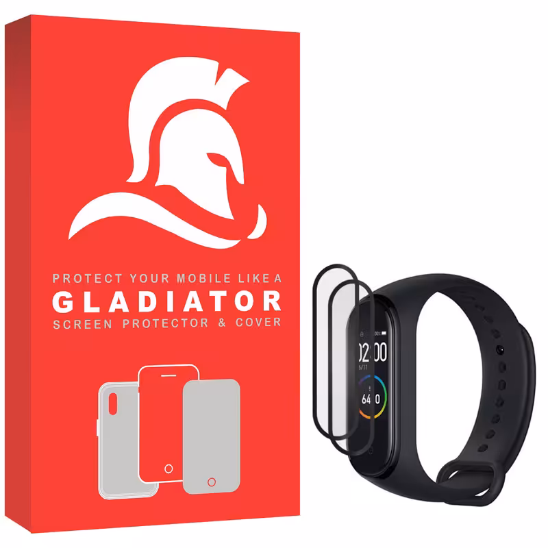 محافظ صفحه نمایش گلادیاتور مدل GWP2000 مناسب برای ساعت هوشمند شیائومی Mi Band 4 بسته دو عددی