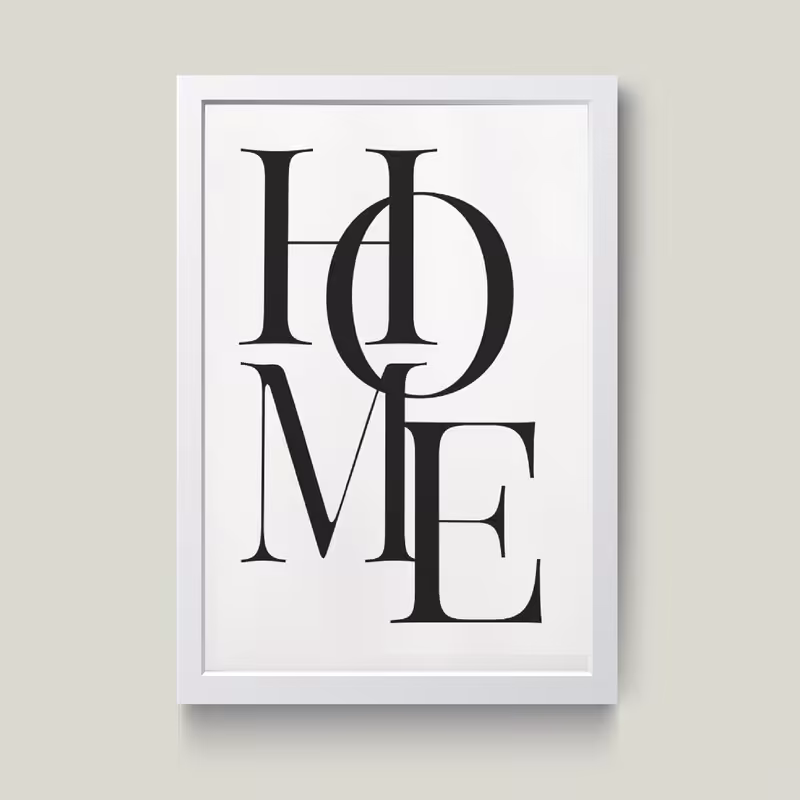 تابلو مدل مینیمال HOME کدm2690-w | دنیای قاب