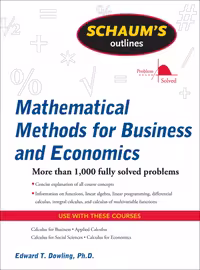 خرید و دانلود نسخه کامل کتاب Schaum's Outline of Mathematical Methods for Business and Economics