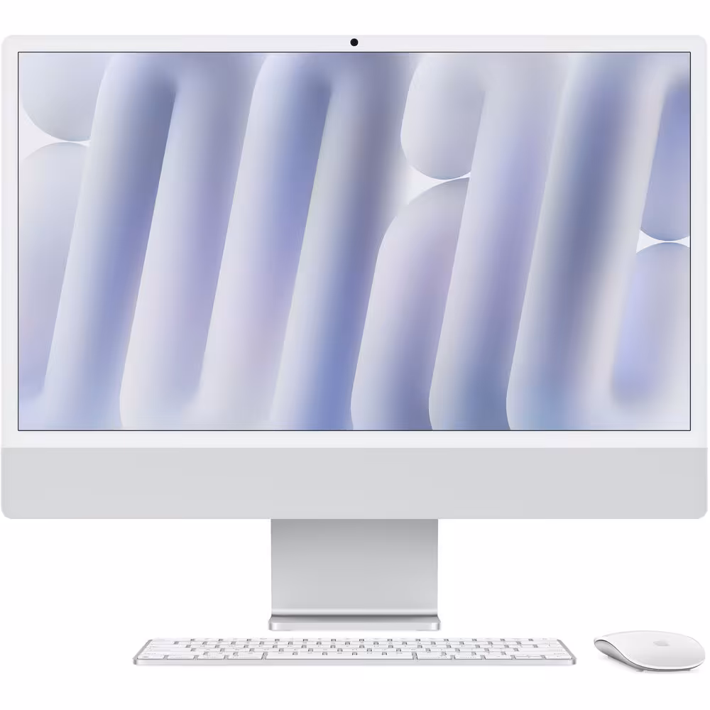 آی‎ مک 24 اینچ M4 پردازنده 8core – 8core حافظه رم 16 گیگابایت ظرفیت 256 گیگابایت SSD نقره ای MWUC3 - Hiapple.ir