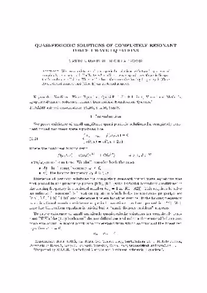 خرید و دانلود نسخه کامل کتاب Quasi-periodic solutions of completely resonant forced wave equations