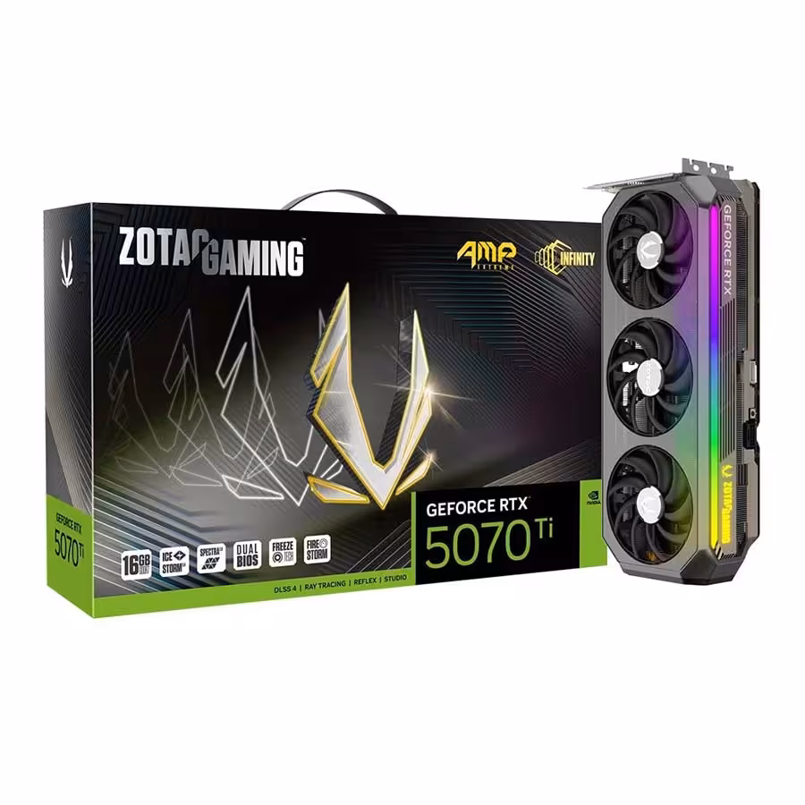 کارت گرافیک زوتک مدل GAMING GeForce RTX 5070 Ti AMP Extreme INFINITY 16GB GDDR7